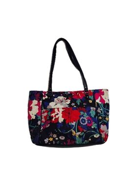 Sakroots Metro Tote Black Floral Print Shoulder Bag Travel Carryall